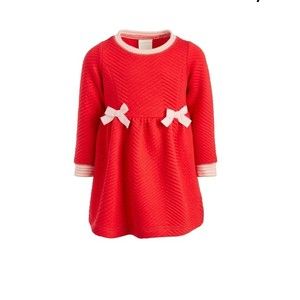 First Impressions Toddler Girls Quilted Long sleeve red dress Size 24M